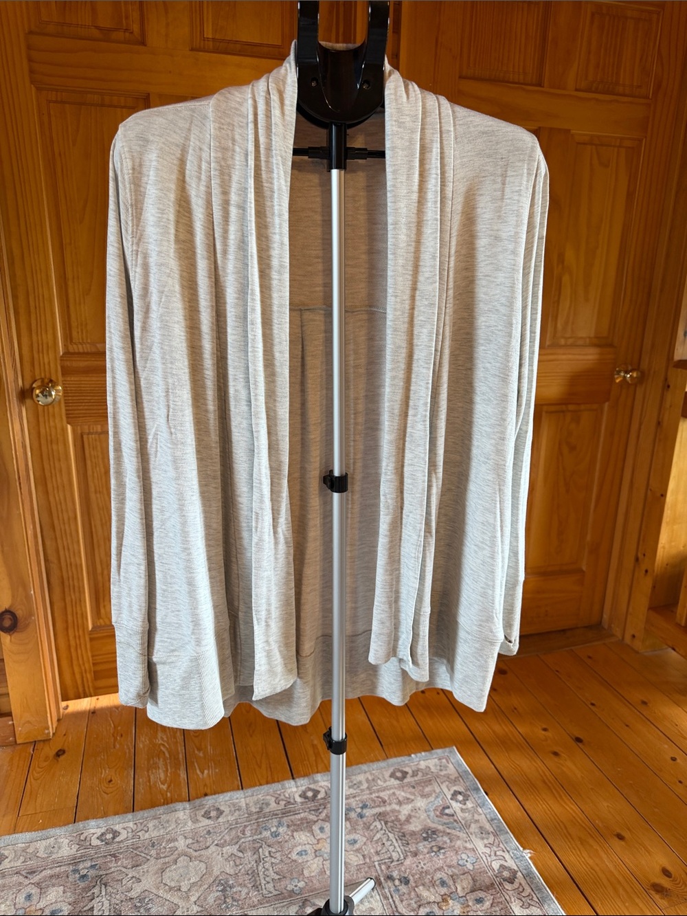 all in motion Light Gray Open-Front Draped Cardigan